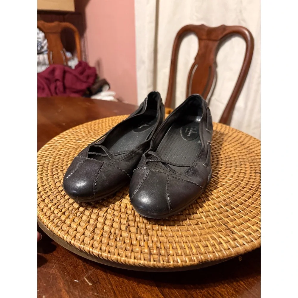 Cole Haan G Series Nike Air Black Leather Ballet Flats Womens 6.5 B